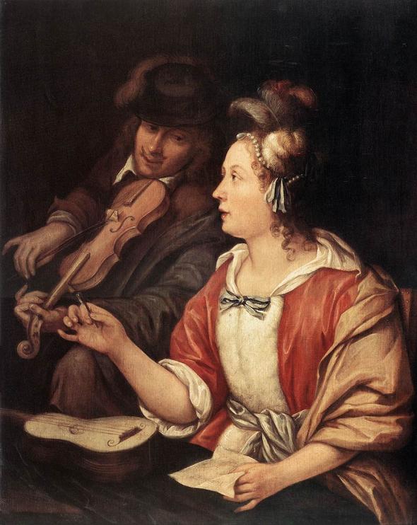 Leccin de msica de Frans Van Mieris (1635-1681)