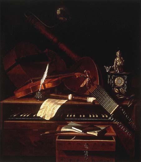 Still life with musical instruments de Pieter Gerritsz van Roestraten